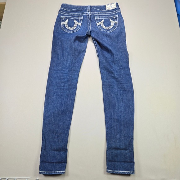 True Religion Stella Skinny Jeans Women Blue Denim Button Fly RN 112790 CA 30427 - Picture 2 of 13